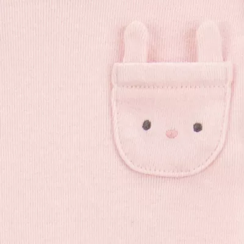 Carter's Baby Girls Round Neck Short Sleeve Rib 5-pc. Bodysuit