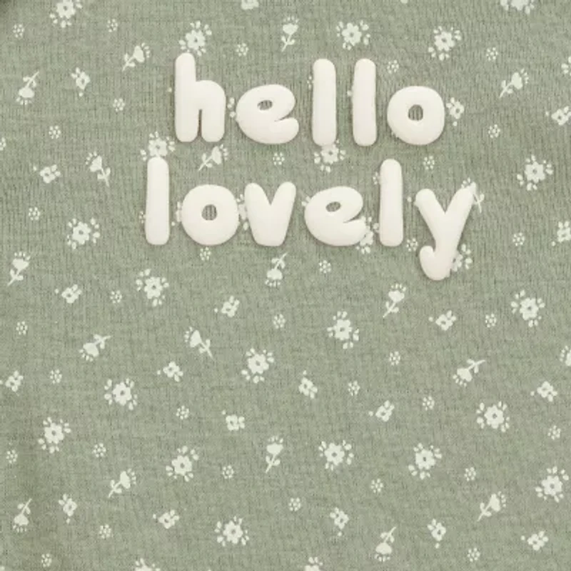 Carter's Baby Girls Round Neck Short Sleeve Rib 5-pc. Bodysuit