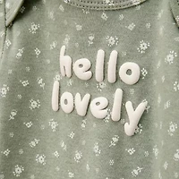 Carter's Baby Girls Round Neck Short Sleeve Rib 5-pc. Bodysuit