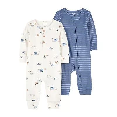 Carter's Baby Boys Round Neck Long Sleeve 2-pc. Jumpsuit