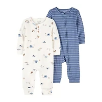 Carter's Baby Boys Round Neck Long Sleeve 2-pc. Jumpsuit