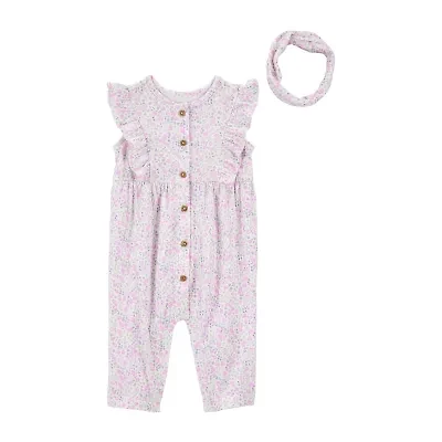 Carter's Baby Girls Round Neck Sleeveless 2-pc. Jumpsuit