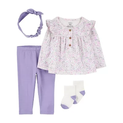 Carter's Baby Girls 4-pc. Pant Set