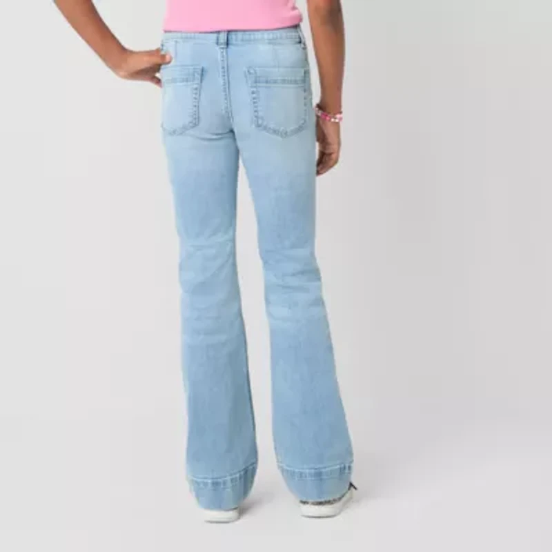 Thereabouts Little & Big Kid Girls Pintuck Flare Leg Jean
