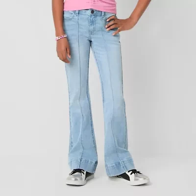 Thereabouts Little & Big Kid Girls Pintuck Flare Leg Jean