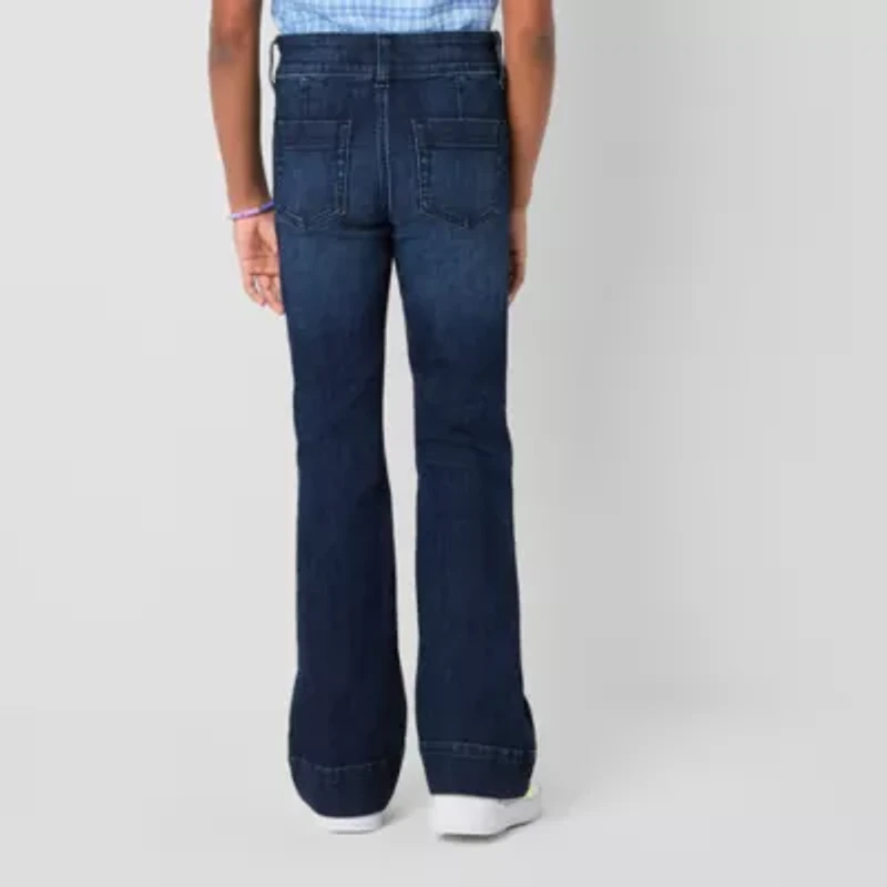 Thereabouts Little & Big Kid Girls Pintuck Flare Leg Jean