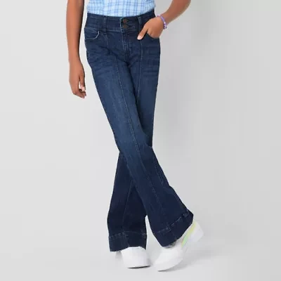Thereabouts Little & Big Kid Girls Pintuck Flare Leg Jean