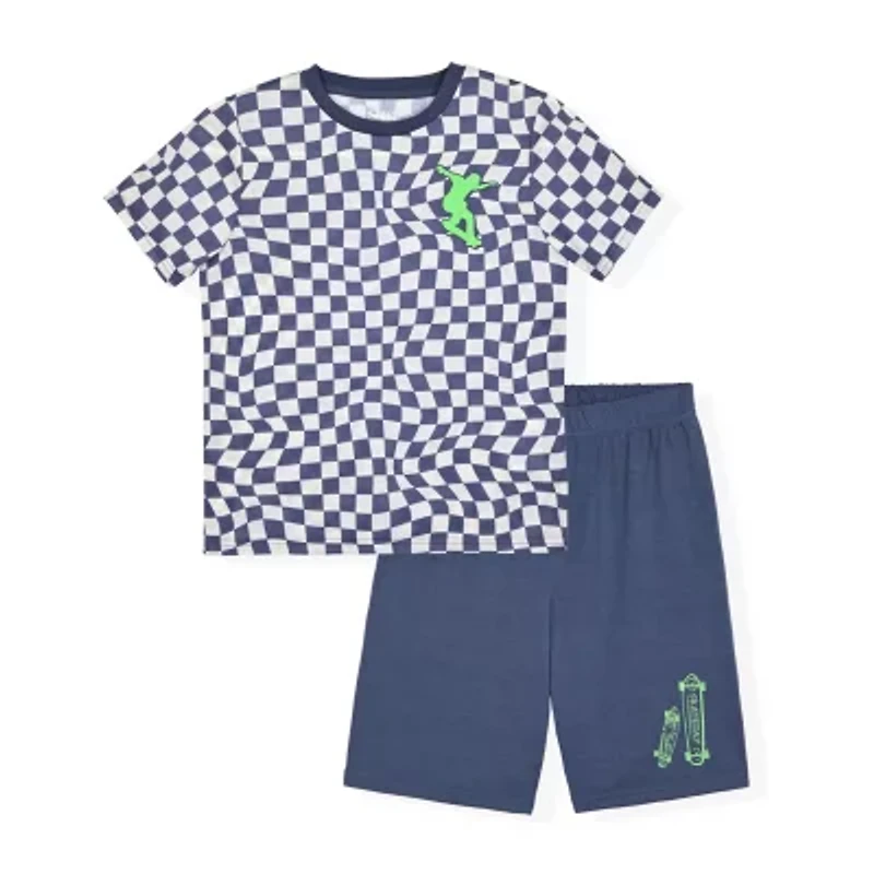 Sleep On It Little & Big Kid Boys Crew Neck Short Sleeve 2-pc. Pajama Sets