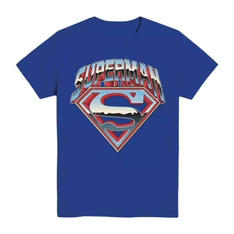 Little & Big Kid Boys Crew Neck Short Sleeve Regular Fit Superman Graphic T-Shirt