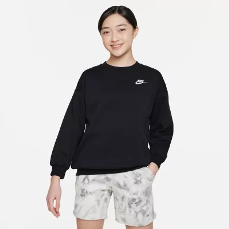 Nike Big Kid Girls Crew Neck Fleece Long Sleeve Sweatshirt