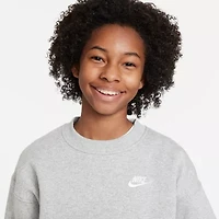 Nike Club Big Kid Girls Crew Neck Fleece Long Sleeve Sweatshirt