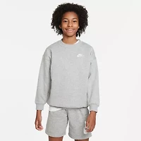 Nike Club Big Kid Girls Crew Neck Fleece Long Sleeve Sweatshirt