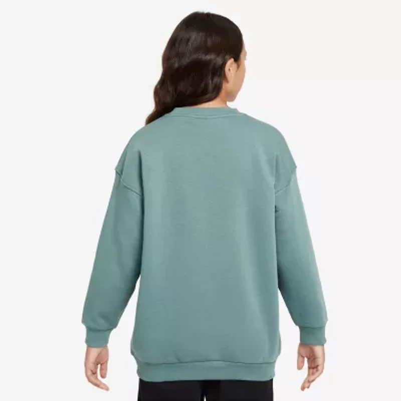 Nike Club Big Kid Girls Crew Neck Fleece Long Sleeve Sweatshirt