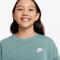 Nike Club Big Kid Girls Crew Neck Fleece Long Sleeve Sweatshirt