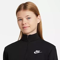 Nike Club Big Kid Girls Mock Neck Long Sleeve Fleece Active Quarter-Zip Pullover