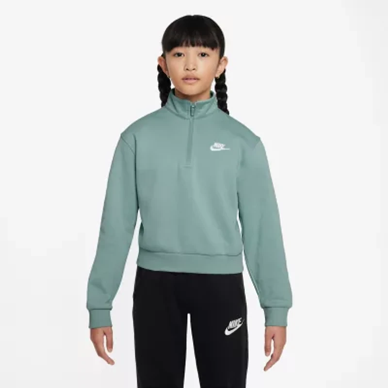 Nike Big Kid Girls Mock Neck Long Sleeve Active Quarter-Zip Pullover