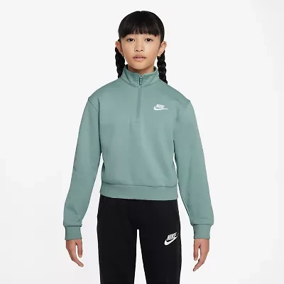 Nike Big Kid Girls Mock Neck Long Sleeve Active Quarter-Zip Pullover