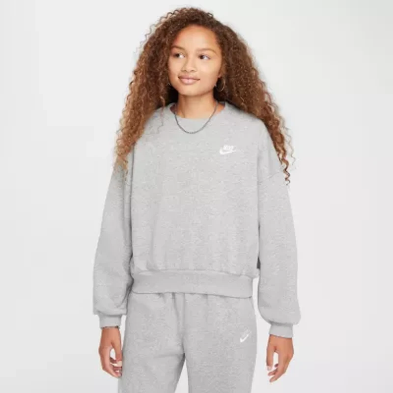 Nike Big Kid Girls Crew Neck Fleece Long Sleeve Sweatshirt