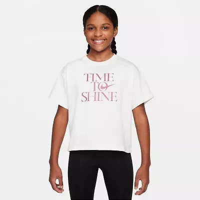 Nike Big Kid Girls Crew Neck Short Sleeve Regular Fit Graphic T-Shirt