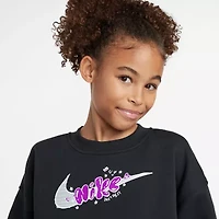 Nike Club Big Kid Girls Crew Neck Fleece Long Sleeve Sweatshirt