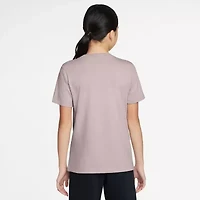 Nike Club Big Kid Girls Crew Neck Short Sleeve Boxy Fit Graphic T-Shirt
