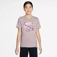 Nike Club Big Kid Girls Crew Neck Short Sleeve Boxy Fit Graphic T-Shirt