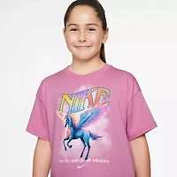 Nike Big Kid Girls Crew Neck Short Sleeve Regular Fit Graphic T-Shirt