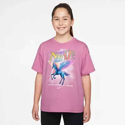 Nike Big Kid Girls Crew Neck Short Sleeve Regular Fit Graphic T-Shirt