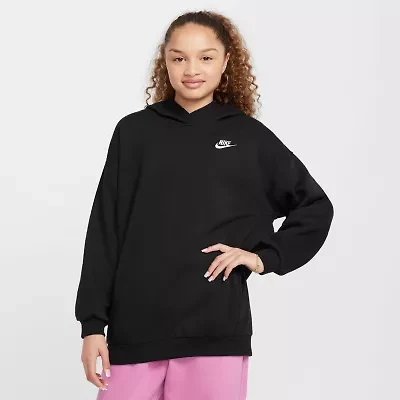 Nike Club Big Kid Girls Long Sleeve Fleece Active Hoodie