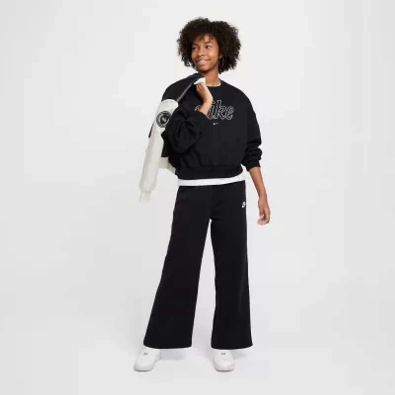 Nike Club Big Kid Girls Wide Leg Regular Fit Pull-On Pant
