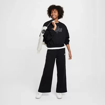 Nike Club Big Kid Girls Wide Leg Regular Fit Fleece Pull-On Pant