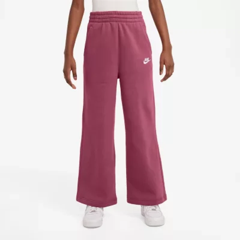 Nike Club Big Kid Girls Wide Leg Regular Fit Fleece Pull-On Pant