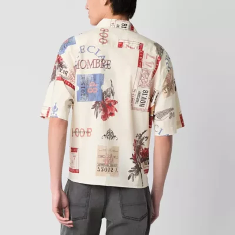 Arizona Mens Relaxed Fit Short Sleeve Button-Down Shirt