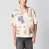 Arizona Mens Relaxed Fit Short Sleeve Button-Down Shirt