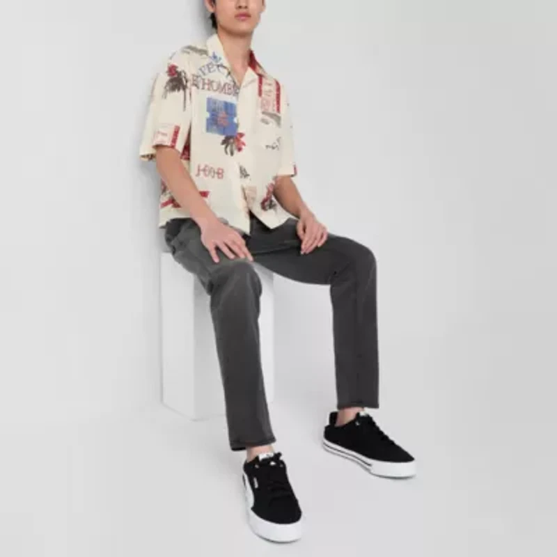 Arizona Mens Relaxed Fit Short Sleeve Button-Down Shirt