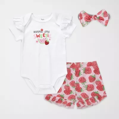 Baby Essentials Girls 3-pc. Short Set