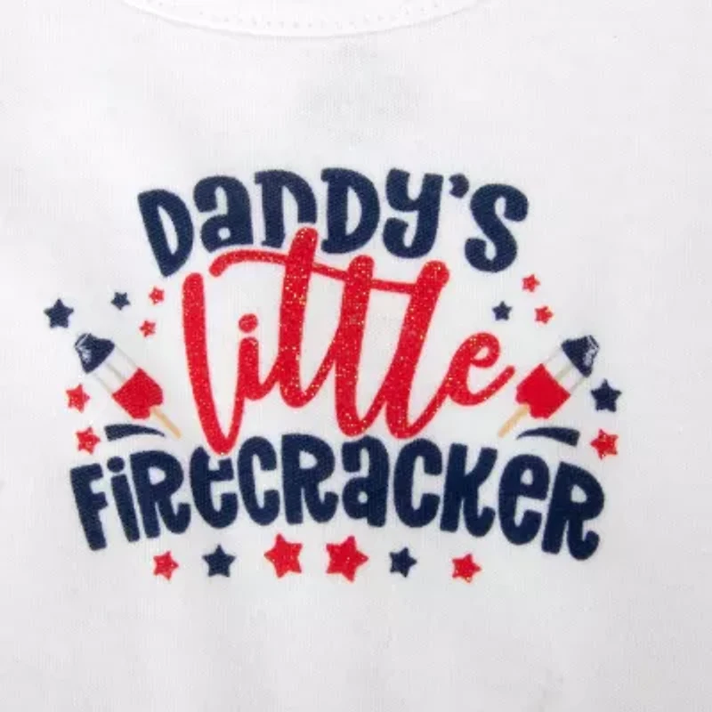 Baby Essentials Little Firecracker Girls 3-pc. Short Set