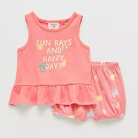 Okie Dokie Baby Girls 2-pc. Short Set