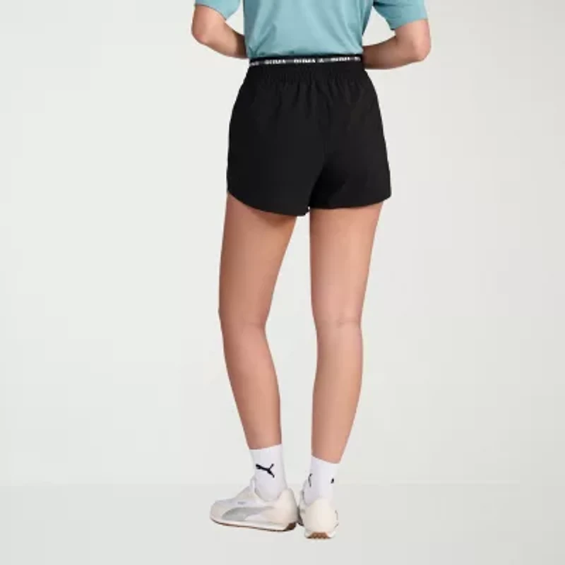 PUMA Womens Mid Rise Moisture Wicking Workout Shorts