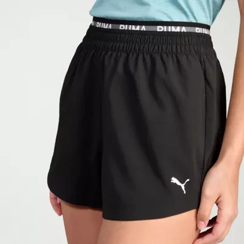 PUMA Womens Mid Rise Moisture Wicking Workout Shorts