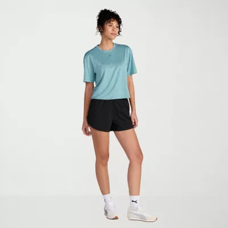 PUMA Womens Mid Rise Moisture Wicking Workout Shorts