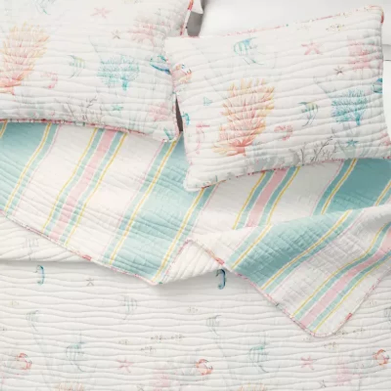 Linery Coastal Reversible Quilt Set