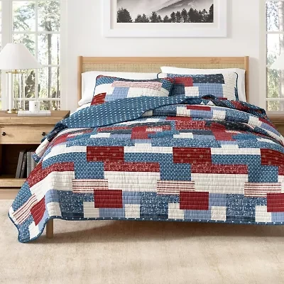 Linery Floral Patchwork Reversible Quilt Set