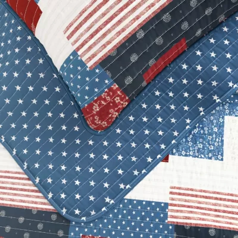 Linery Floral Patchwork Reversible Quilt Set