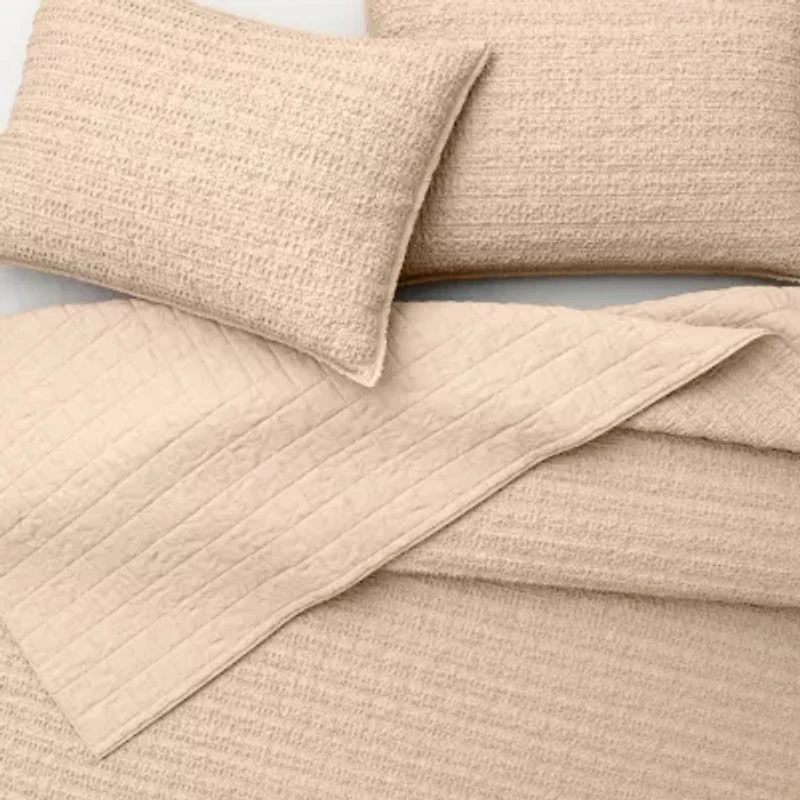 Linery Cotton Waffle Honeycomb Weave 3-pc. Quilt Set