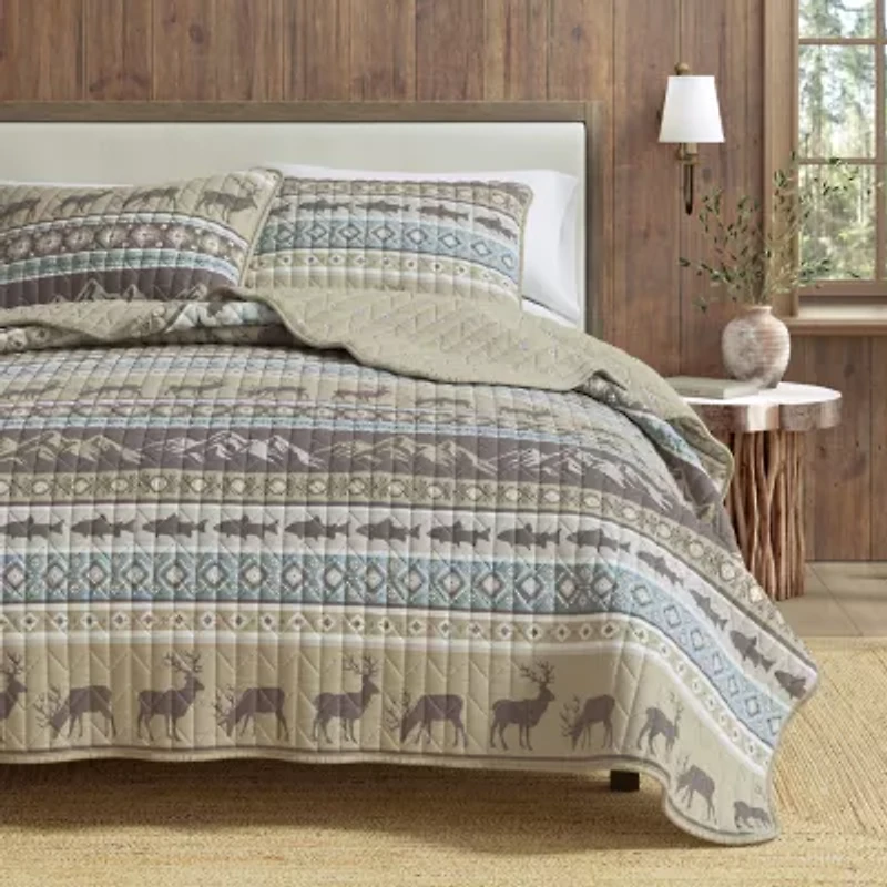 Linery Animal Stripe Reversible Quilt Set