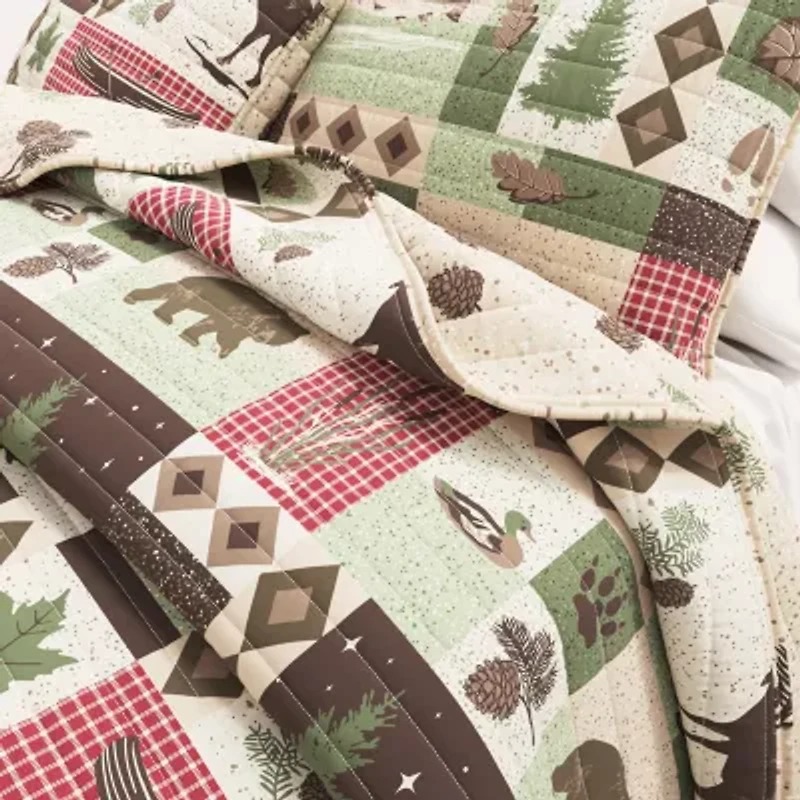 Linery Animal Mosaic Reversible Quilt Set