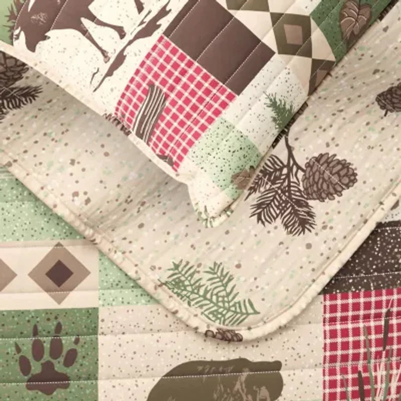 Linery Animal Mosaic Reversible Quilt Set
