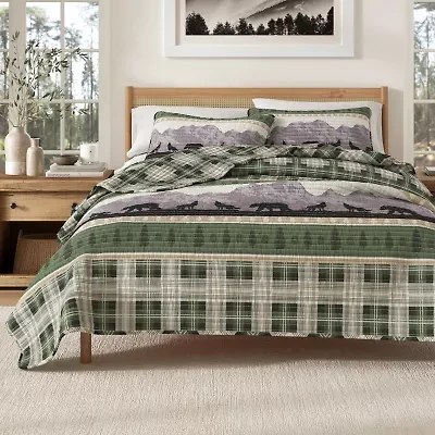 Linery Mountainscape Reversible Quilt Set