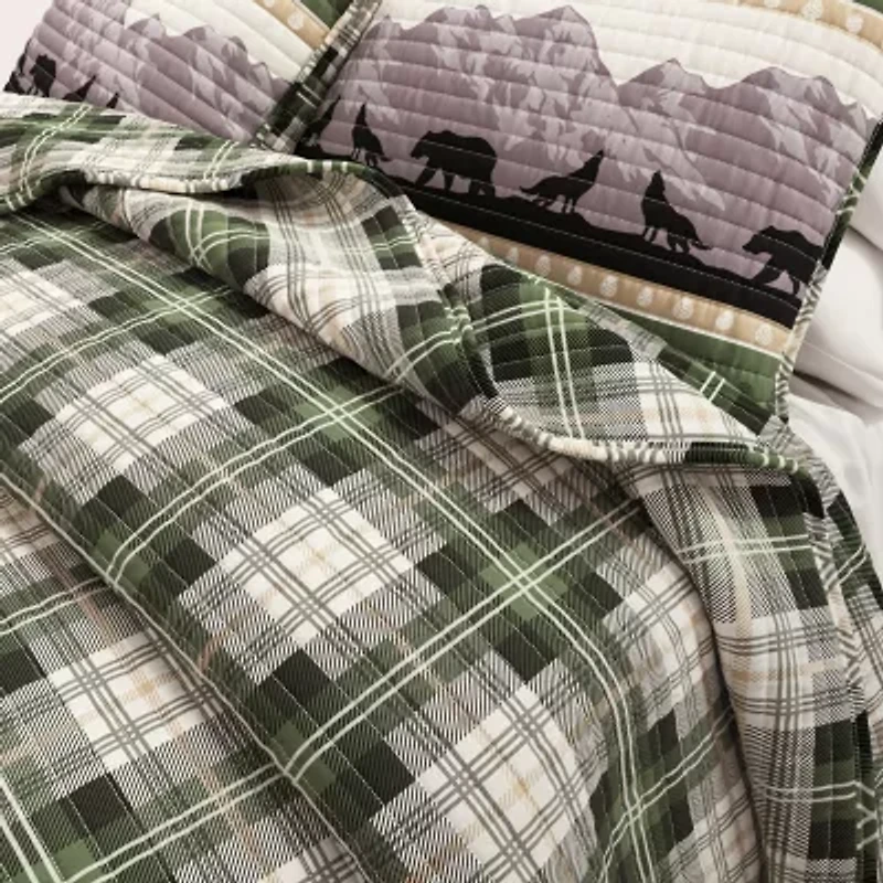 Linery Mountainscape Reversible Quilt Set